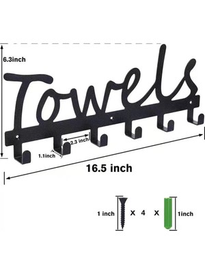 Decisive Kapı Üstü Kancalar, Banyo Havlu Askısı Ağır Hizmet Asmak Için Havluluk, 6 Kancalı Duvara Monte Havlu Askısı (Yurt Dışından)