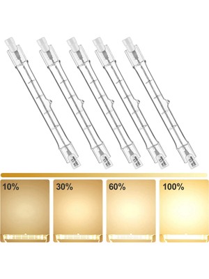 Decisive 5 Paket R7S 118MM 300W 230V,R7S Halojen Doğrusal Ampul, Inşaat Işi Peyzaj Aydınlatma Için Kısılabilir Halojen Lamba (Yurt Dışından)