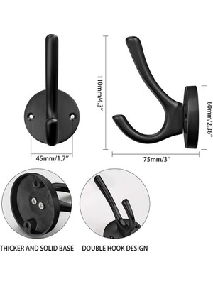 Decisive Ceket Kancası Ağır 4 Paket Mat Siyah Kanca Asma Mont ve Şapka Kancası Kapı Havlu Kancaları Banyolar Için Duvar Siyah (Yurt Dışından)