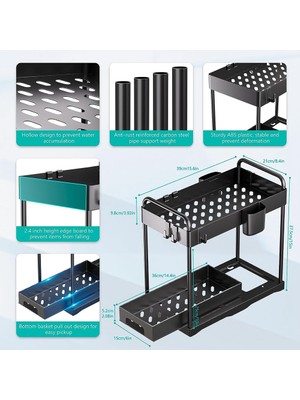 Decisive Mutfak Düzenleyici Masa Üstü Çift Katlı Çekmeceli Raf Dolap Çekmeceli Lavabo Rafı (Yurt Dışından)