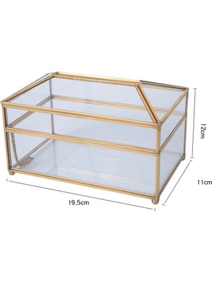 Decisive Pratik Ayna Doku Kutusu Zarif Cam Makyaj Doku Saklama Kutusu Zarif Doğum Günleri Noel Düğünleri (Yurt Dışından)