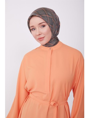 Armine Lastikli Kemerli Tunik 23K4701 Mandarin