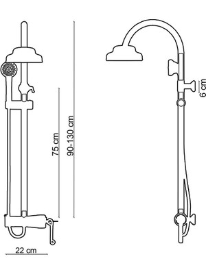 Fontana FA-6052 Fırçalanmış Altın Duş Ünitesi