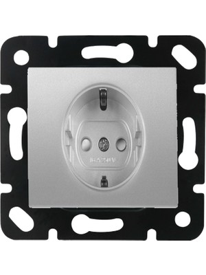 Panasonic Viko Panasonic Thea Blu Metalik Beyaz Topraklı Priz Çerçevesiz WBTR02025MW-TR