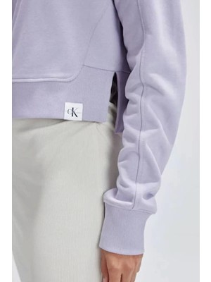 Calvin Klein Kadın Rib Mix Tab Hoodie Sweatshirt