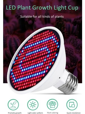 Sunshinee E27 300LEDS Bitki Büyüme Lambası LED Tam Spektrum Büyüme Ampuller Fide Çiçek Fito Lamba Kapalı Topraksız Bitkiler Için (Yurt Dışından)