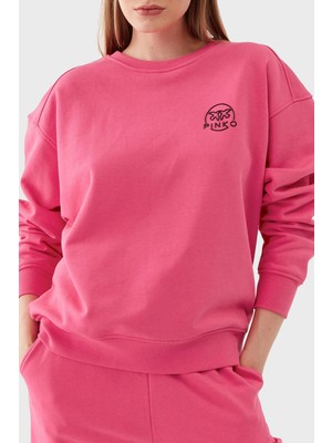 Pinko % 100 Pamuk Bisiklet Yaka Oversize Kadın Sweatshirt 101831 A162 N17