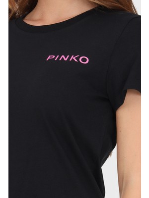 Pinko  Pamuk Logo Baskılı Regular Fit T Shirt Kadın T Shirt 100355 A13K Z99