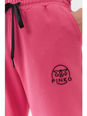 Pinko % 100 Pamuk Cepli Yüksek Belli Dar Paça Relaxed Fit Jogger Spor Pantolon Bayan Pantolon 100371 A162 N17