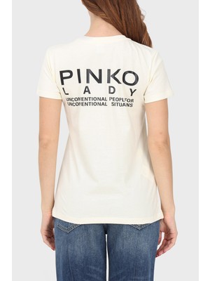 Pinko  Pamuk Logo Baskılı Regular Fit T Shirt Kadın T Shirt 100355 A13K Z03