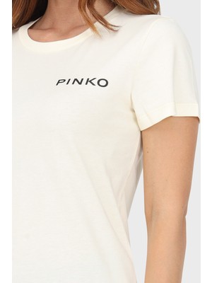 Pinko  Pamuk Logo Baskılı Regular Fit T Shirt Kadın T Shirt 100355 A13K Z03