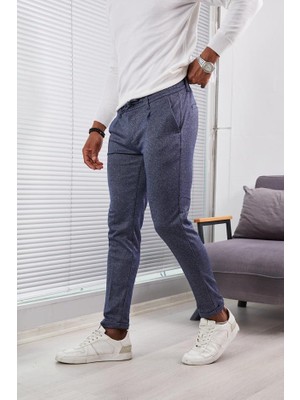 Jack Caprio Kışlık Erkek Slım Fıt Yüksek Kaliteli Jogger Pantolon Likralı Pileli Duble Paça Örme Kumaş