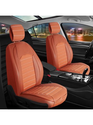 Ack Nissan Navara Yeni Uyumlu Lüks Deri Oto Koltuk Kılıfı Ön/arka 5li Set Original Tarçın