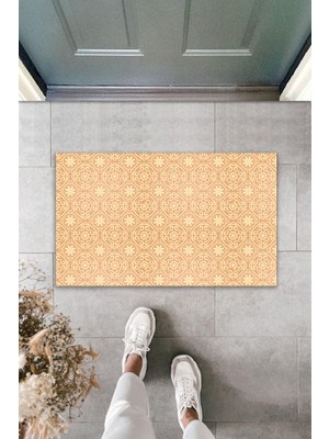 Çok Amaçlı Dekoratif Dijital Baskı Pudra Daire Motif Dış Mekan Paspas