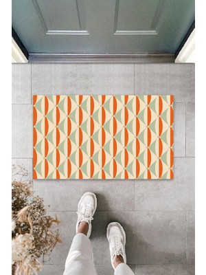 Dijital Baskı Yeşil Dış ve Iç Mekan Doğal Taş Desen Kapı Önü Paspası