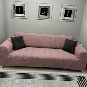Btf Home Jakarlı 3 Kişilik Lastikli Koltuk Kılıfı Çekyat Koltuk Örtüsü Streç Esnek Kanepe Kılıfı
