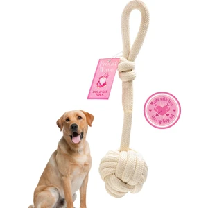 Proud Wave Köpek Oyuncağı Çekiştirmeli Eğitim Ipi Diş Kaşıma Ipi Tekli Beyaz Çekiştirme-Beyaz 40 cm