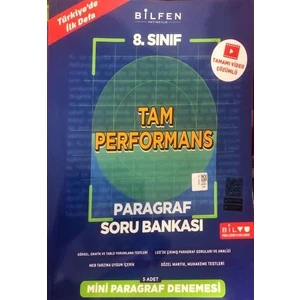 Bilfen Yayınları 8. Sınıf Tam Performans Paragraf Soru Bankası Mini Paragraf Denemesi 5 Adet