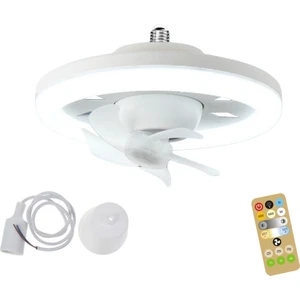 Işıklı Tavan Fanı 60W 3-Speed Soğutma Fanı Tavan Işık Uzaktan Kumanda E27 Lamba Tutucu Elektrikli Fan Lambası A (Yurt Dışından)