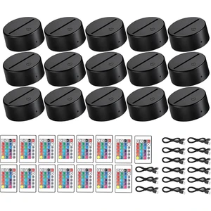 15 Takım 3D Gece LED Işık Lamba Tabanı 16 Renk LED Işık Ekran Tabanı Uzaktan Kumanda ile USB Işık Tabanı Akrilik Için (Yurt Dışından)