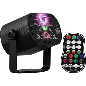 7 Renk LED Dj Disko Lazer Ses Strobe Sahne Işık Projektör Noel Cadılar Bayramı Dekorasyonları Için USB Şarj Edilebilir A (Yurt Dışından)