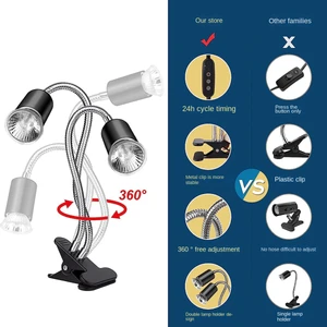 Sürüngen Isı Lambası, Döngü Zamanlayıcılı Çift Kafalı Uva Uvb Isıtma Işık Lambası, Sakallı Abd Fişi Için Basking Işık (Yurt Dışından)