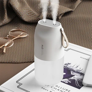 Kablosuz Hava Nemlendirici Difüzör Şarj Edilebilir Çift Nozul Esansiyel Yağı Difüzör Mist Maker Nemlendirici, Beyaz (Yurt Dışından)