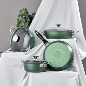 Corvina Döküm 7 Parça Tencere Seti Yeşil