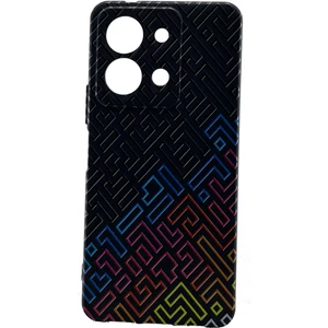 Vivo Y36 Kılıf Siyah Lastik Kabartma Desenli Telefon Kapağı Tam Koruma