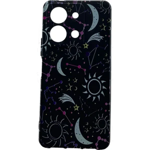 Vivo Y36 Kılıf Tasarım Siyah Samanyolu Desenli Telefon Kapağı Tam Koruma