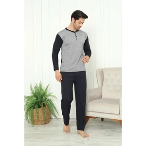 Huq Moda Erkek Jakarlı Pamuklu Pijama Takımı