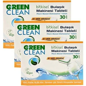 Green Clean 30'lu Bulaşık Makinesi Tableti 3'lü Set