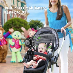 D37 5000 Mah Bebekler Için USB Şarjlı Ahtapot Fan (Bebek Arabaları, Oto Koltukları, Beşikler Vb Için Ideal)