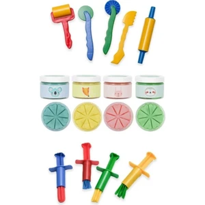 Play Dough Doğal Oyun Hamuru Şekillendirici ve Enjektör Pres Seti
