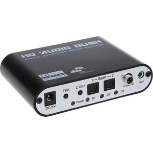 5.1 Audio Rush Dijital Ses Kod Çözücü Dönüştürücü - Optik Spdıf/ Koaksiyel Ac3 Dts Stereo(R/l) - 5.1ch Analog Ses (6rca Çıkışı) Siyah (Yurt Dışından)