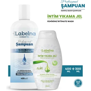 Labelna Cosmetic Genital Bölge Koku  Giderici Intim Jel  300ml &  Şampuan 400 Ml