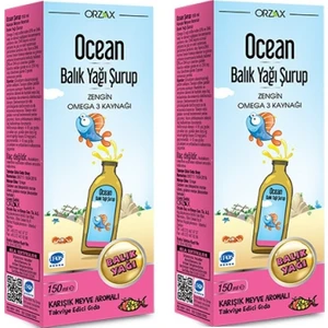 Ocean Balık Yağı Şurubu Karışık Meyve  Aromalı Şurup 150 ml 2 Kutu