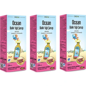 Ocean   Balık  Yağı Şurubu Karışık Meyve Aromalı Şurup 150 ml 3 Kutu