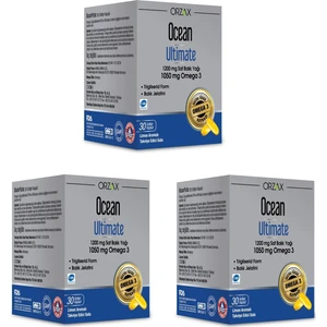 Ocean Ultimate 1050 Mg Omega 3 Balık Yağı 30 Kapsül x 3 Adet