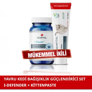 Yavru Kedi Gelişim Destek ve Immun Sistem Güçlendirici Set I-Defender + Kitten Paste