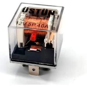 Mini Röle Şeffaf 12V 40A 5p Ledli Uyumlu 5 Terminalli