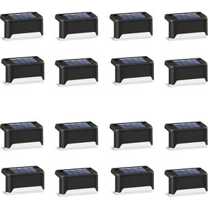 16 Adet Güneş Işığı Güneş Bahçe Işıkları Açık Su Geçirmez Güneş Enerjili LED Çit Lambası Veranda Merdiven Bahçe Yolu Adım Yard (Yurt Dışından)