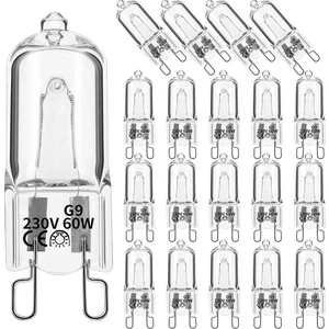 20 Adet G9 Halojen Ampuller, 60W Şeffaf Halojen Lambalar Kısılabilir, Avizeler, Kolyeler, Peyzaj Işıkları Için Sıcak Beyaz 2800K (Yurt Dışından)