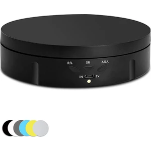 Motorlu Döner Teşhir Standı, 6 Pvc Arka Planlı 360 Derece Fotoğraf Döner Tablası, / USB Güç Kaynağı Siyah (Yurt Dışından)