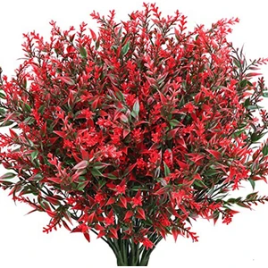 10 Paketler Yapay Lavanta Çiçekleri Açık Havada Çalılar Yeşillik Bitkiler Kapalı Uv Dayanıklı Plastik Sahte Buketler (Yurt Dışından)