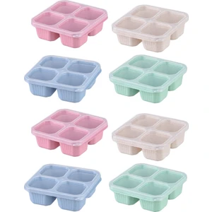 Atıştırmalık Kapları Yeniden Kullanılabilir 4 Bölünmüş Bölmeli Bento Snack Box Atıştırmalıklar, Meyveler, Kuruyemişler, Şekerler Içeren Yemek Hazırlama Kapları (Yurt Dışından)