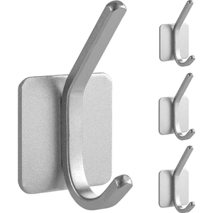 4 Adet Ağır Hizmet Tipi Yapışkanlı Kanca, Kendinden Yapışkanlı Kancalar 50 Lb Ev Okulları ve Ofisler Için Maksimum Yük Gümüş (Yurt Dışından)