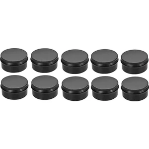 10 Paket Boş Kavanoz 80 ml Siyah Yuvarlak Alüminyum Teneke Kutular Vidalı Üst Metal Çelik Teneke Dudak Balsamı Teneke Kutu Kozmetik Kapları (Yurt Dışından)