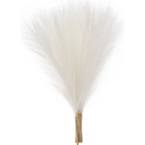 Sahte Pampas Otu, 18IN/45CM Yapay Pampas Otu 5 Kök Görkemli Çim Çiçek Aranjmanı (Beyaz) (Yurt Dışından)