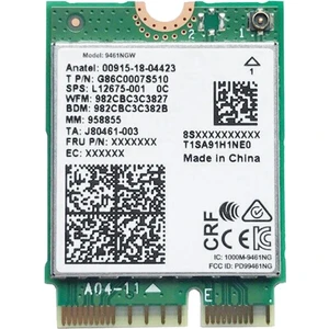 9461NGW Wifi Kartı Için Ac 9461 2.4g/5g Çift Bant 802.11AC M2 Anahtar E Cnvı Bluetooth 5.0 Kablosuz Adaptör (Yurt Dışından)